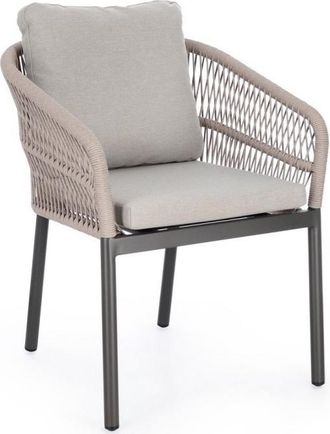 BIZZOTTO Premium Outdoor Stuhl Galdana mit Armlehnen - Anthrazit/Beige