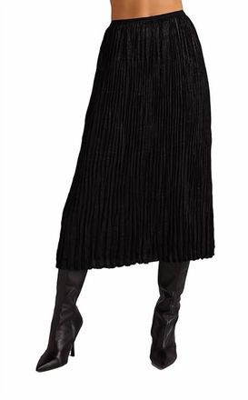 Bella Dahl Variegated Pleat Midi Skirt In Black