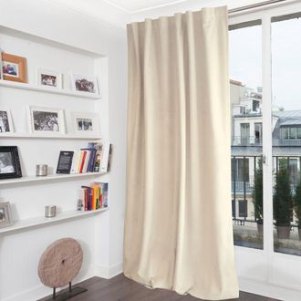 MOONDREAM Cortina opaca 100% trabillas ocultas terciopelo beige mc15 135lx280h