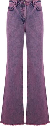 Moschino Jeans, Dames, Paars, W25, Katoen, High-rise Flared Jeans