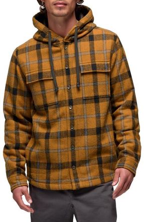 Prana Asgard Hooded Flannel Shirt Jacket in Dijon at Nordstrom, Size Xx-Large
