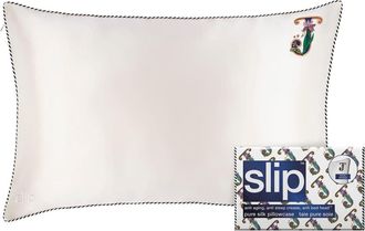 Slip Embroidered Pure Silk Queen Pillowcase in J at Nordstrom