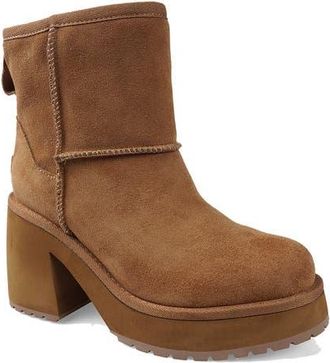 Candie's Luccia Platform Bootie in Natural Suede at Nordstrom, Size 10