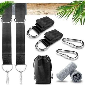 OEM Soporte Y Fijaci&oacute;n Para Hamaca, Con Mosquetones Y Anillas En D, 2 Protectores De &Aacute;rbol, Accesorio Para Hamaca De Camping, Columpio De Jard&iacute;n, Hamaca, 