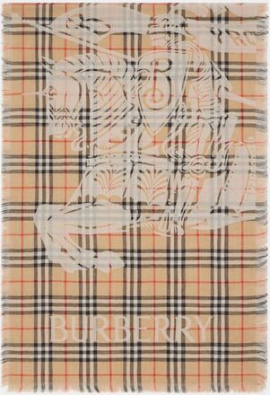 Burberry Wide EKD Check Wool Scarf