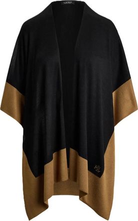 Ralph Lauren Mantella Ruana bicolore - - Jackets - Donna - Nero - ONE SIZE