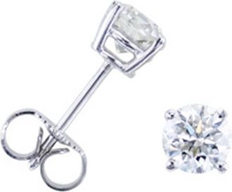 Pompeii3 3/8ct Round Diamond Studs Earrings 14K White Gold