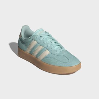 adidas Sneaker ADIDAS SPORTSWEAR BARREDA, Damen, Gr. 40,5, weiss (semi flash aqua, wonder wei&szlig;, gum10), Leder, Synthetik, Schuhe Sneaker, inspiriert vom Desi