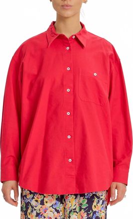 Something Navy Classic Button Up Shirt In Red