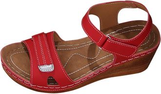 Generic Ladies Wedge Sandals Breathable Casual Womens Sandals Open Toe Stylish Solid Color Versatile Comfortable Lightweight Strappy Sandal Summer Beach