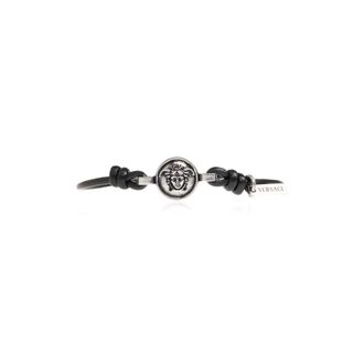 Versace Bracelets, unisex, Black, Size: ONE SIZE Medusa Leather Bracelet