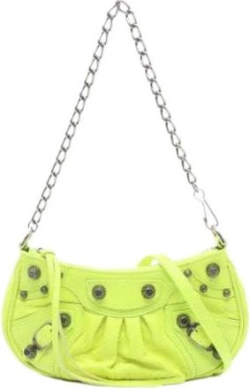 Balenciaga Pre-owned Vintage Schoudertas - Dames - Vintage Schoudertas - Geel - ONE Size - Leer - Vintage