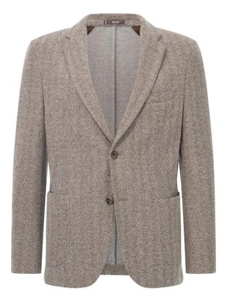 Boggi Milano herringbone blazer - men - Cotton/Polyester - 50 - Neutrals