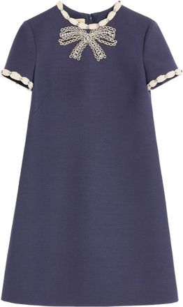 Valentino Garavani Wool And Silk Embroidered Dress