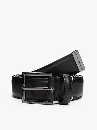 Tommy Hilfiger Metal Tip Pebble Grain Leather Belt