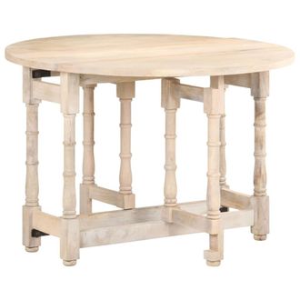 vidaXL Vidaxl - Mesa De Comedor Redonda De Madera Maciza De Mango 110x76 Cm