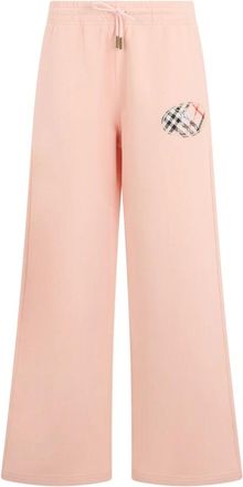 Burberry Broeken, Dames, Roze, M, Katoen, Check Knight Stamp Katoenen Track Pants
