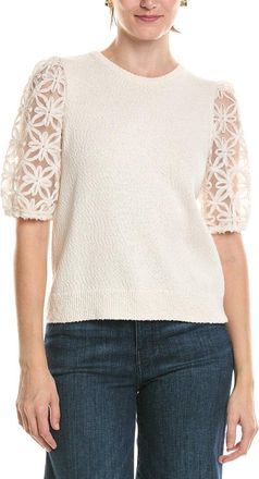 Vince Camuto Textured Lace Sleeves Top