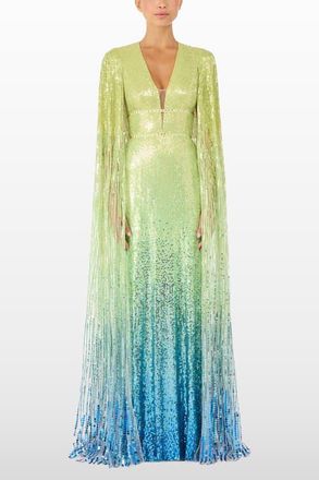 Jenny Packham Easy Breezy Sequin-Embellished Maxi Dress in Illusion at Nordstrom, Size 14 Uk