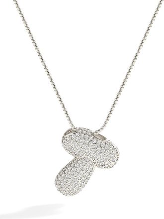 Mint & Lily Pave Bubble Initial Necklace in Silver /Letter T at Nordstrom