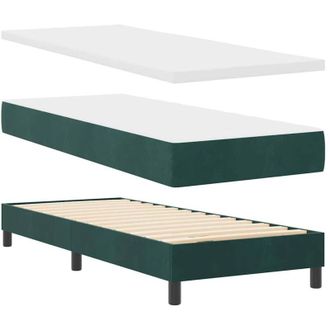 vidaXL Cama Con Somier Y Colch&oacute;n Gris Oscuro 80x200 Cm Terciopelo Vidaxl