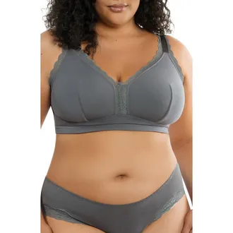 Affinitas Dalis Wire-Free Bralette in Charcoal at Nordstrom, Size 36