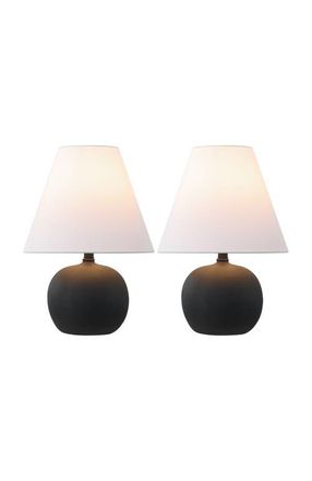 Jonathan Y Designs Asher 18.25 Minimalist Scandinavian Resin/Iron Gourd LED Table Lamp in Matte Black at Nordstrom