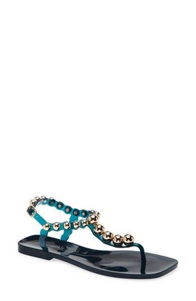 Jeffrey Campbell Plated Embellished Sandal in Teal Gold at Nordstrom, Size 10