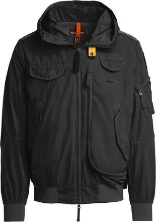 Parajumpers Mens Gobi Spring Off-black Hooded Bomber Jacket Nylon - Size Small