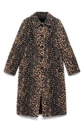 Mango Leopard Metallic Coat in Medium Brown at Nordstrom Rack, Size X-Small