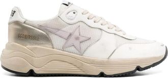 Golden Goose Running Sole Net en leren sneakers - Dames - Sneakers - Wit - 41 EU - Leer - Schoenen