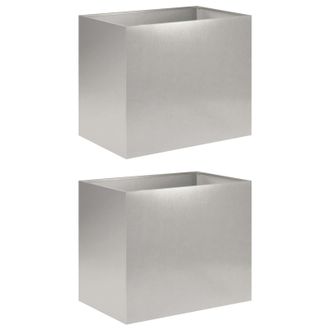vidaXL Macetero De Jard&iacute;n 2 Uds. Plateado 60 X 40 X 50 Cm Vidaxl