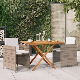 vidaXL Set De Comedor De Jard&iacute;n 3 Piezas Con Cojines Beige Vidaxl