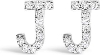 House of Brilliance 10K Gold 1/10 Cttw Diamond Initial A to Z Stud Earring