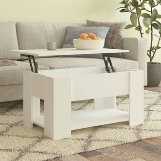 vidaXL Vidaxl - Mesa De Centro Madera De Ingenier&iacute;a Blanco 79x49x41 Cm