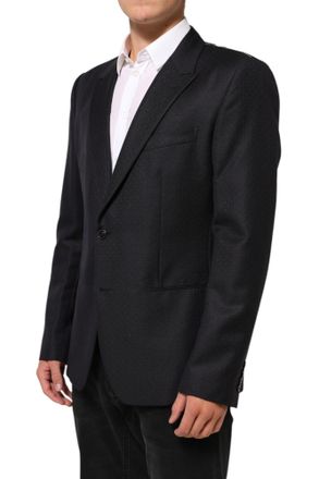 Dolce & Gabbana Black Wool 2 Buttons Suit Jacket Men Blazer Wm+wo