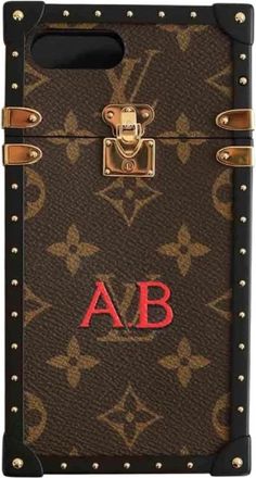 Louis Vuitton Pre-owned i Phone 7+ Case - Dames - Vintage Accessoires - Bruin - ONE Size - Tweed - Vintage