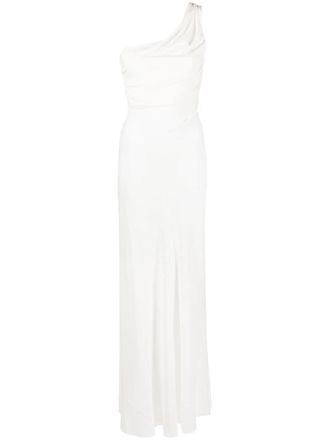 Alberta Ferretti Abito da sera monospalla - Bianco