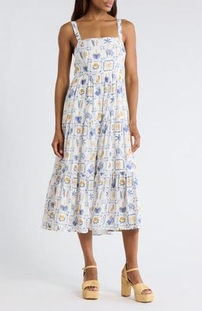 Blu Pepper Veggie Print Midi Dress in Blue Multi at Nordstrom Rack, Size Medium