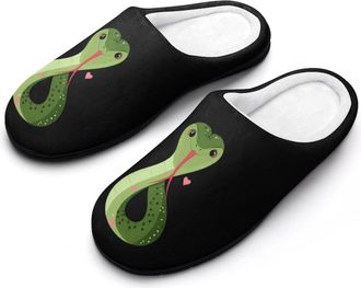 Generic Cute Snake Funny Mens Cotton Slippers Soft Non-Slip Rubber Sole House Slipper Indoor Outdoor