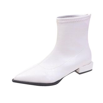 Generic cfpqv Western Boots Womens Cowboy Boots Lace Womens Boots Motorcycle Biker Boots Work Shoes Faux Leather Ankle Boots with Heel Riding Boots Slip On Bo