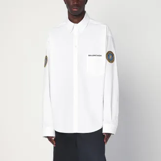 Balenciaga White Uniform Merch button-down shirt
