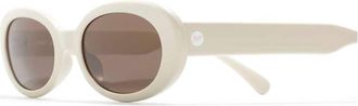 Sunski Womens Bianca Oval Sunglasses In Ivory Amber