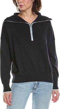 Brodie Tipped 1/2-Zip Cashmere-Blend Pullover