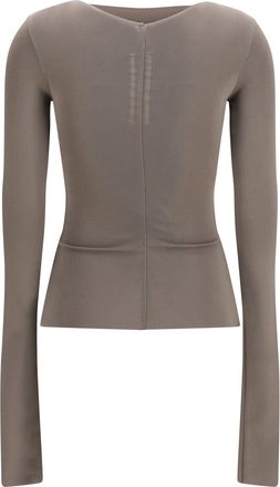 Rick Owens Womens Temple Fitted Top Dust Viscose; Elastane