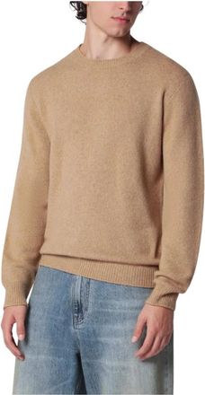 Roberto Collina Girocollo ML - Heren - Ronde hals truien - Bruin - 3XL - Truien & Vesten