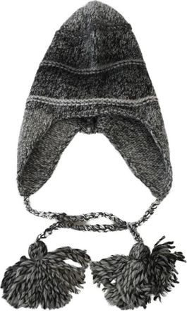 Dolce & Gabbana Warme gebreide muts met fleece oorflappen - Heren - Hoeden - Grijs - ONE Size - Wol - Accessoires