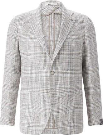 Tagliatore Blazer met ruitdessin - Heren - Blazers - Grijs - XL - Katoen - Jassen