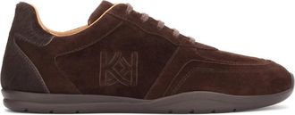 Kazar su&egrave;de sneakers met een hair-on lederen inzetstuk - Dames - Sneakers - Bruin - 35 EU - Su&egrave;de - Schoenen