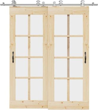 vidaXL Kit De Herrajes Para Puerta Corredera 200 Cm Acero Plateado Vidaxl
